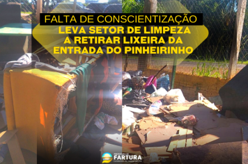 Falta de conscientização leva Prefeitura a retirar lixeira da entrada Pinheirinho 