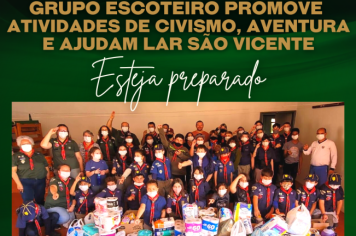 Grupo Escoteiro de Fartura promove atividades de civismo, aventura e ajudam Lar São Vicente