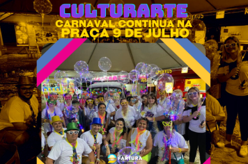 Carnaval continua na Praça 9 de Julho com o Culturarte nesta segunda (20)