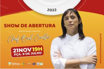 Chef Bel Coelho estará em Fartura na próxima segunda-feira (21)