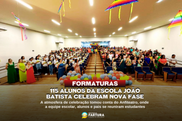 Emoção e Conquistas: 115 Alunos Celebram a Formatura do Quinto Ano na Escola João Batista de Oliveira
