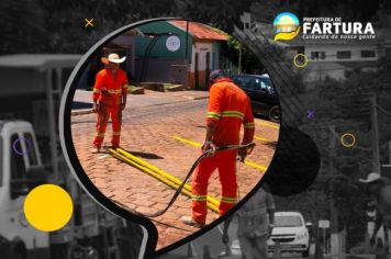 Prefeitura de Fartura reforça sinalização de ruas e faixas de pedestres