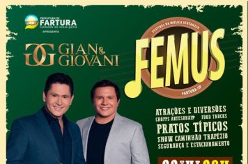 Gian & Giovani confirmados no FEMUS: Prepare-se para show inesquecível em Fartura
