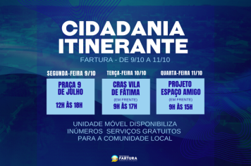 Cidadania Itinerante chega à Fartura oferecendo serviços gratuitos à população