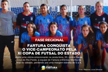 Fartura conquista o vice-campeonato na Fase Regional da XI Copa de Futsal do Estado de São Paulo