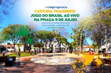 #VemPraPraça: Jogo do Brasil será transmitido ao vivo na Praça 9 de Julho