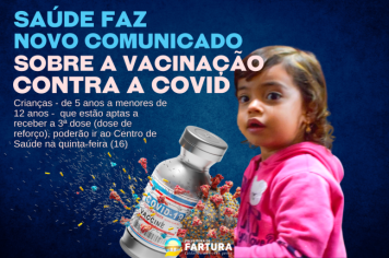 Saúde faz novo comunicado sobre a vacinação contra a Covid em crianças
