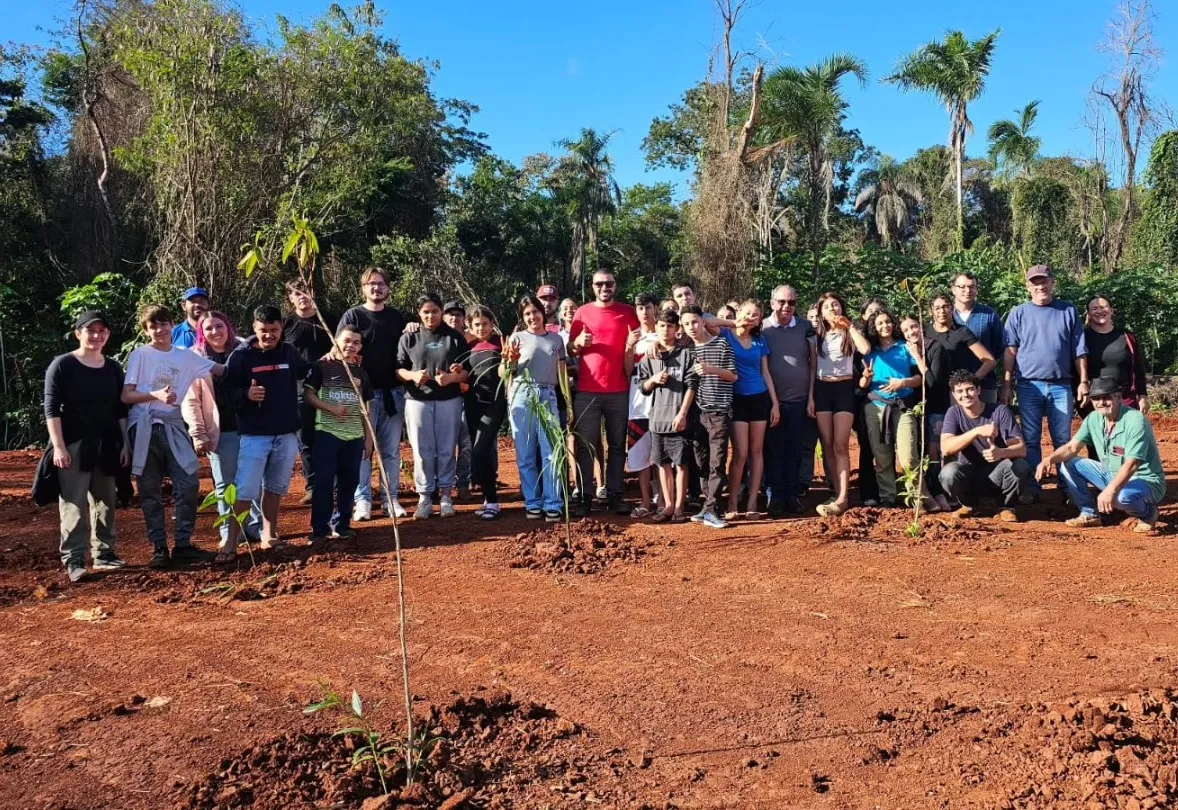 Alunos participam do plantio de 255 mudas de árvores