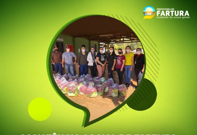Assistência Social de Fartura entrega mais 2,7 toneladas de alimentos com as “Cestas Verdes”
