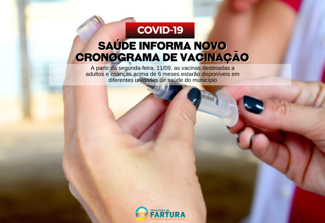 Saúde Informa Novo Cronograma de Vacinação Contra a Covid-19