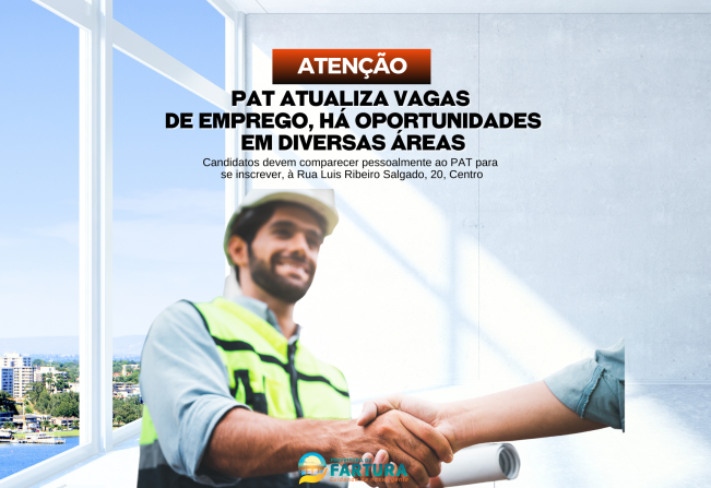 PAT de Fartura atualiza vagas de emprego, há oportunidades em diversas áreas