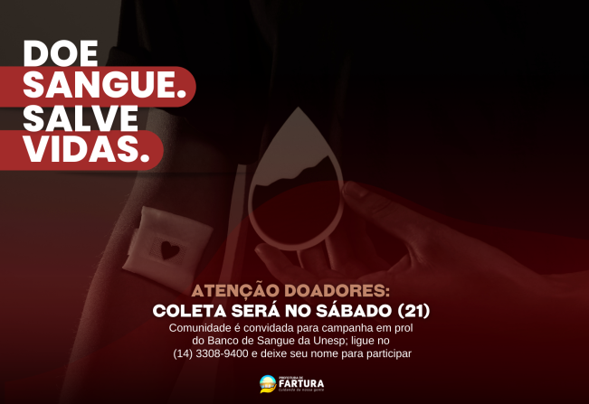 Atenção doadores: Coleta de sangue na Unesp será no sábado (21)